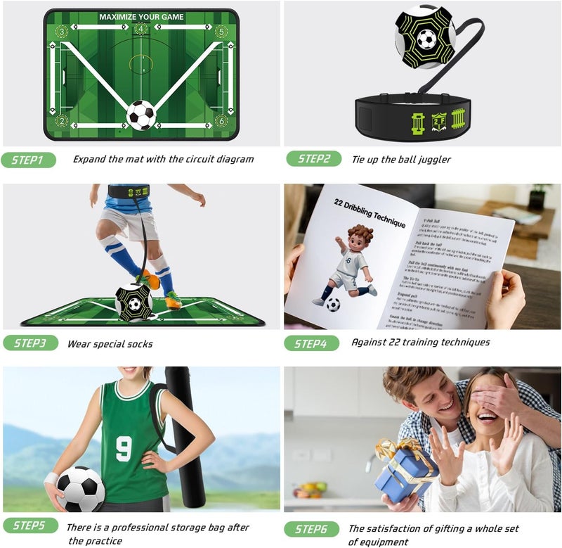 2F22E Soccer Training Mat with Silent Shock Absorption and Non-Slip Base for Footwork Training and Ball Mastery(Belt Version) - Image 5